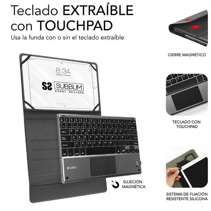 Subblim KeyTab Pro Funda con Teclado Bluetooth y Touchpad Negra Subblim KeyTab Pro Funda con Teclado Bluetooth y Touchpad Negra